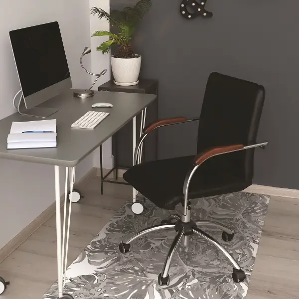 Covoras pentru protectie pardosea frunze gri