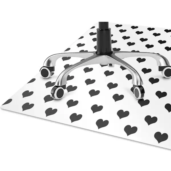 protectie podea scaun birou inimi negre