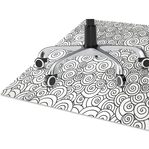 protectie podea birou swirls negru și alb