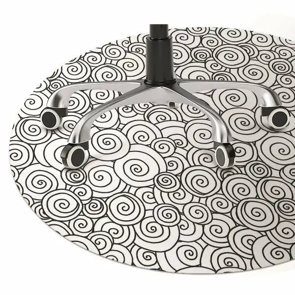 protectie podea birou swirls negru și alb