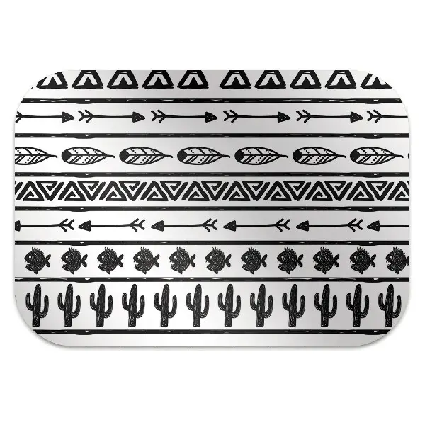 Covorașe pentru scaune Boho alb-negru