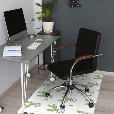 protectie podea scaun birou cactuși verde