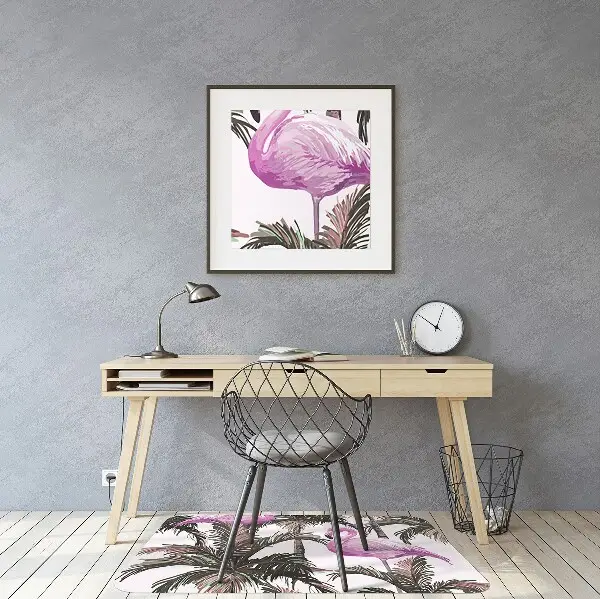 protectie podea birou Flamingos în palmele