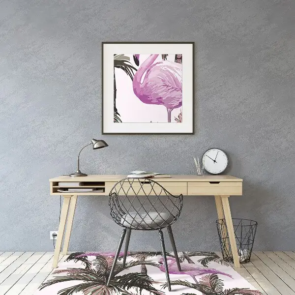 protectie podea birou Flamingos în palmele