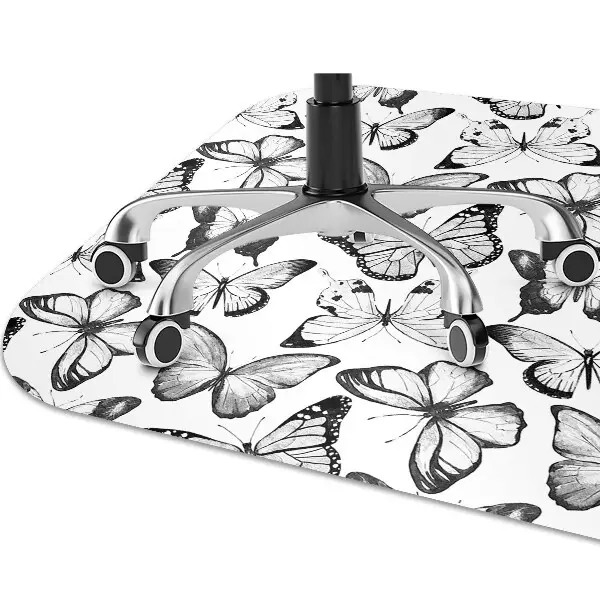 Covoras pentru protectie pardosea fluture alb-negru