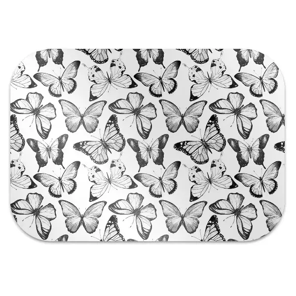 Covoras pentru protectie pardosea fluture alb-negru