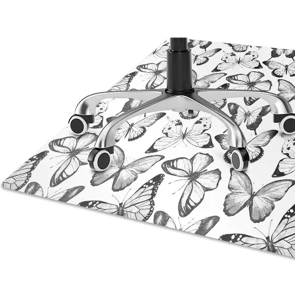 Covoras pentru protectie pardosea fluture alb-negru