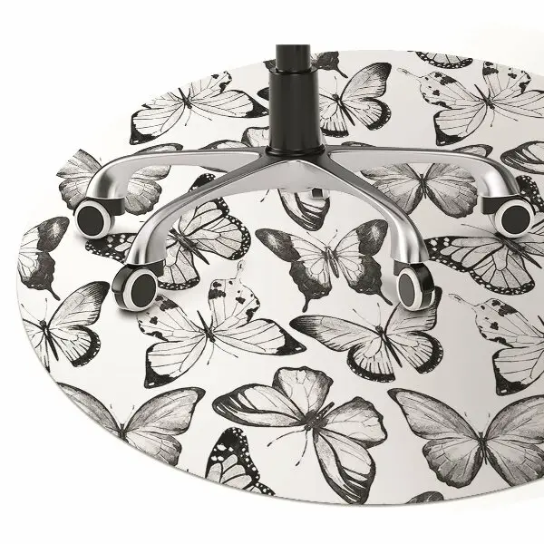 Covoras pentru protectie pardosea fluture alb-negru