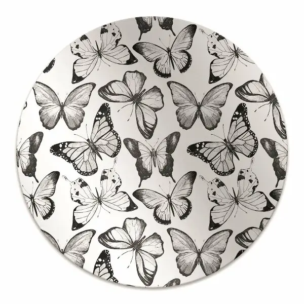 Covoras pentru protectie pardosea fluture alb-negru