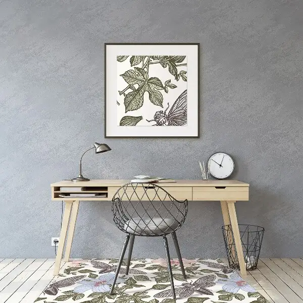 protectie podea scaun Fluturi printre flori