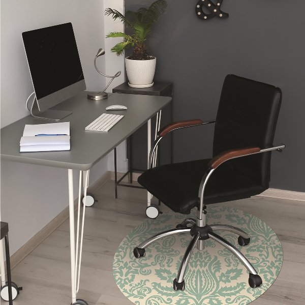protectie podea scaun birou verde Damask