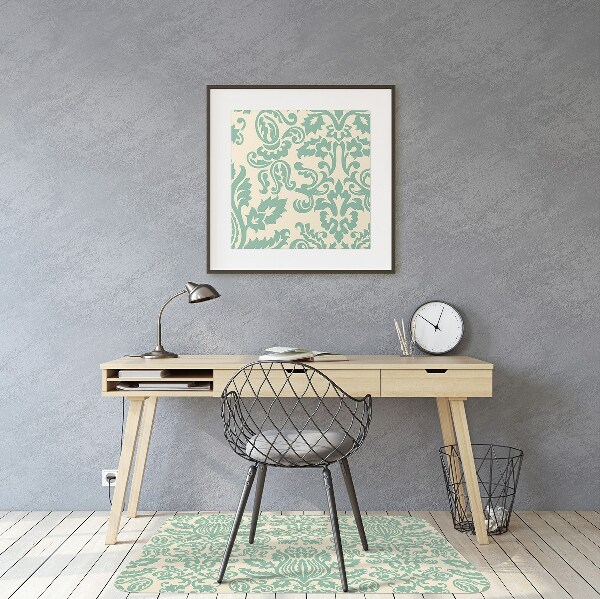 protectie podea scaun birou verde Damask