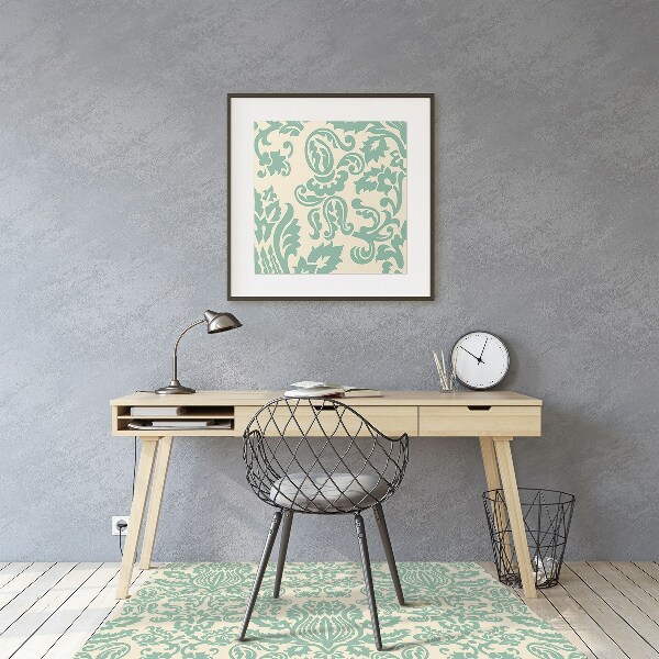 protectie podea scaun birou verde Damask