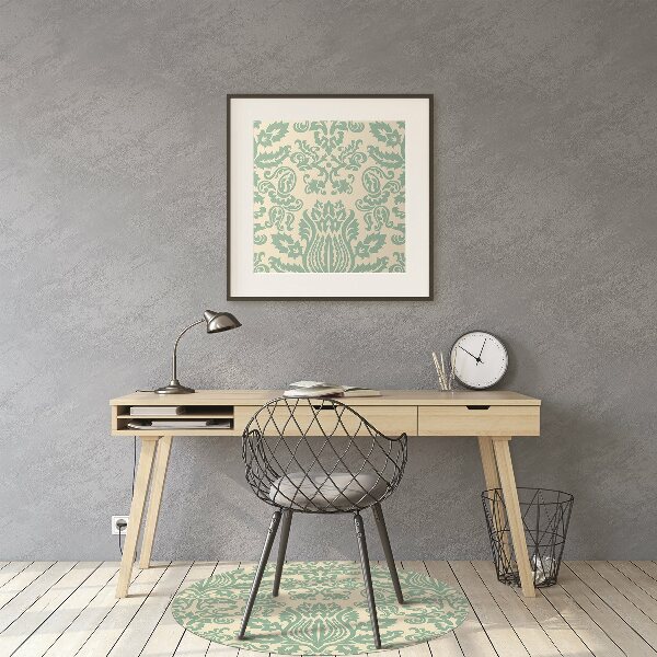 protectie podea scaun birou verde Damask