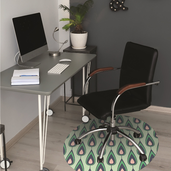 protectie podea birou verde teardrop