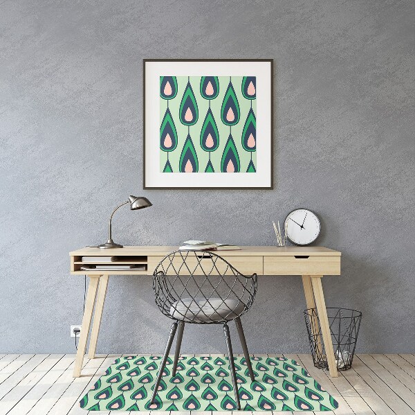 protectie podea birou verde teardrop