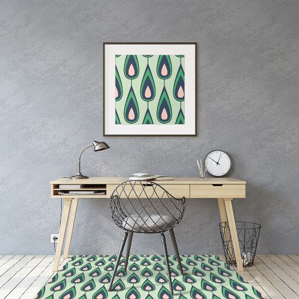 protectie podea birou verde teardrop