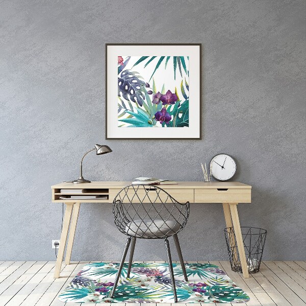 protectie podea scaun birou frunze tropicale