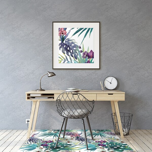 protectie podea scaun birou frunze tropicale