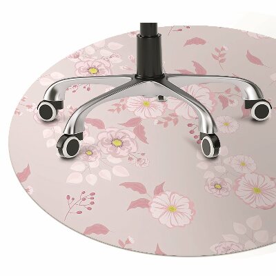 protectie podea scaun birou flori mici roz