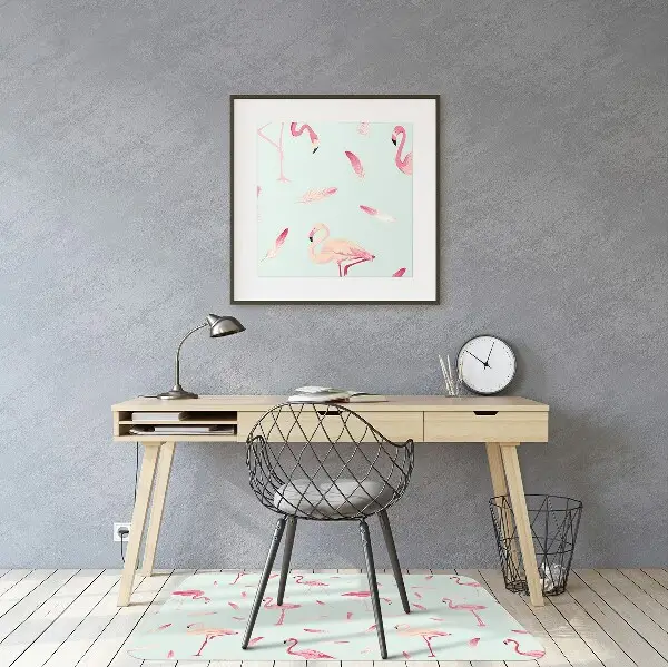 protectie podea scaun birou Flamingos și stilou