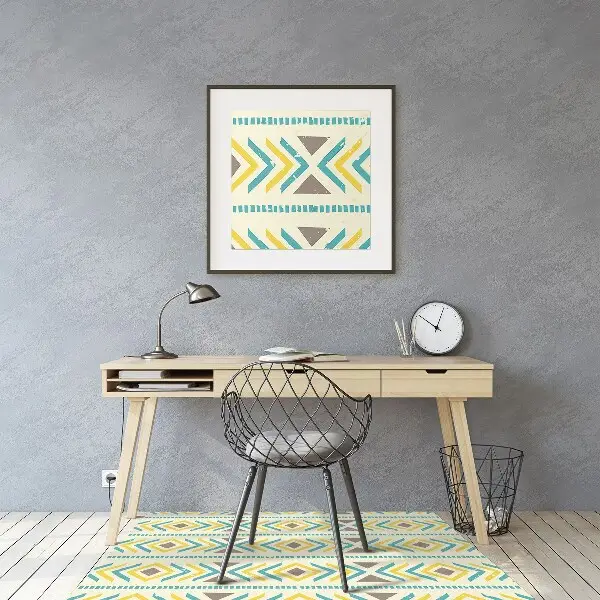 protectie podea birou model geometric