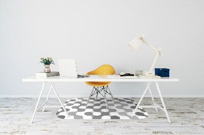 protectie podea scaun birou Gray și cercuri albe