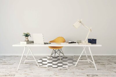 protectie podea scaun birou Gray și cercuri albe