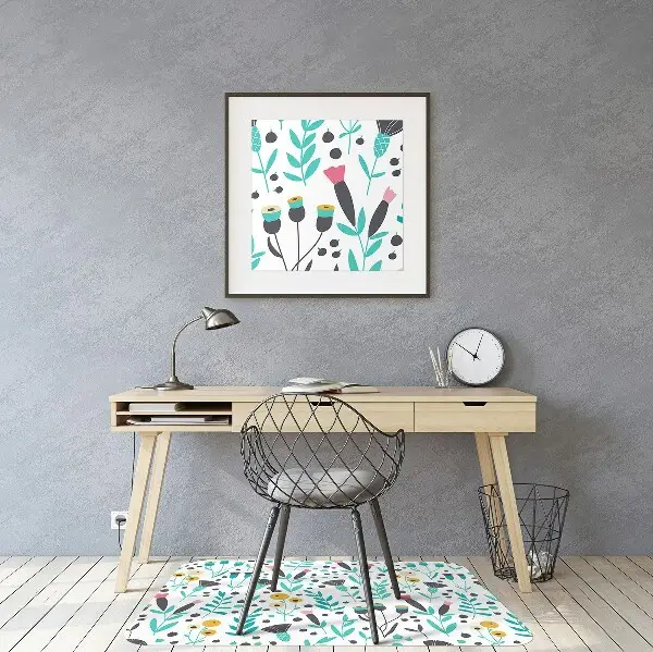 protectie podea scaun birou flori scandinave