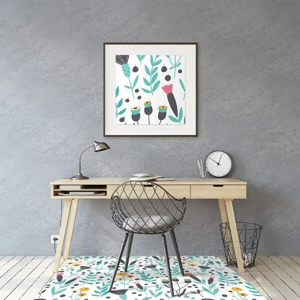 protectie podea scaun birou flori scandinave