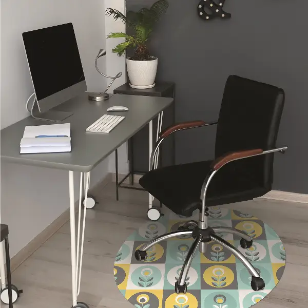 protectie podea scaun birou model floral