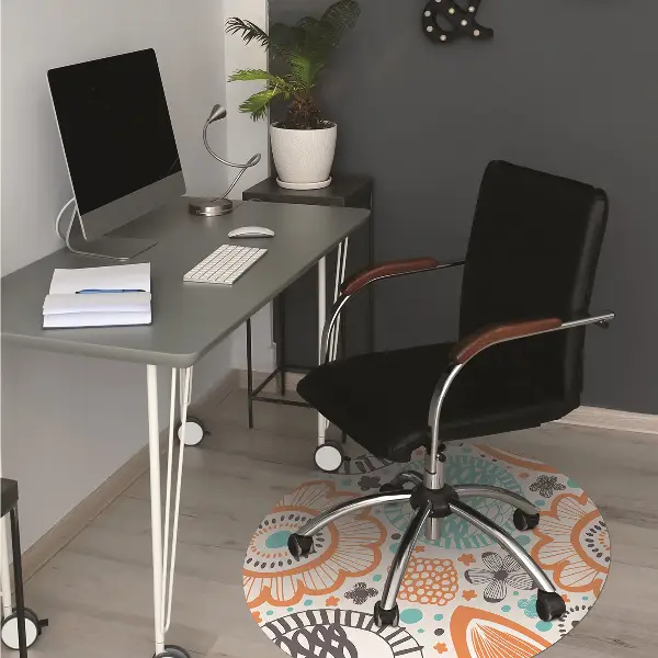 Covoras pentru protectie pardosea flori pastel