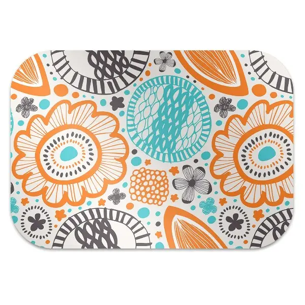 Covoras pentru protectie pardosea flori pastel