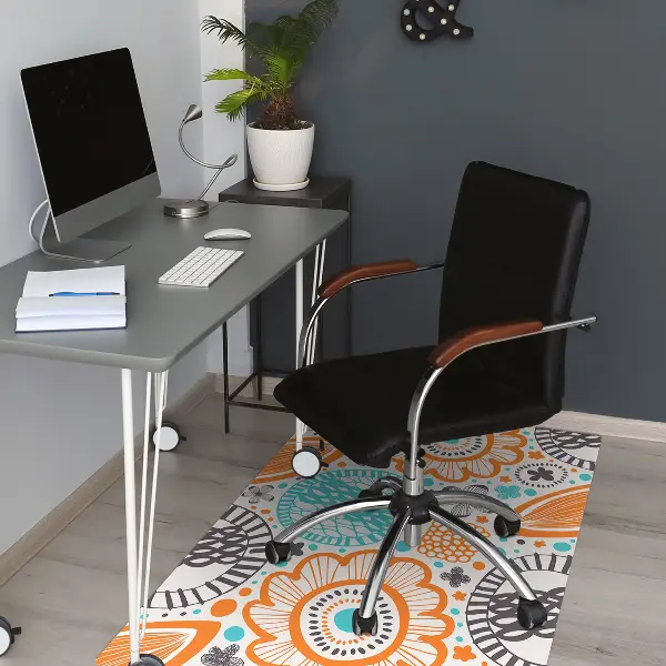 Covoras pentru protectie pardosea flori pastel