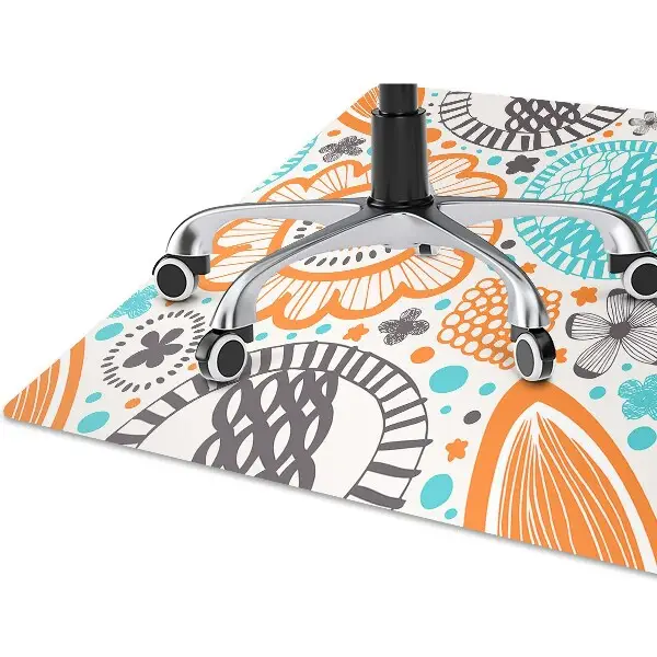 Covoras pentru protectie pardosea flori pastel