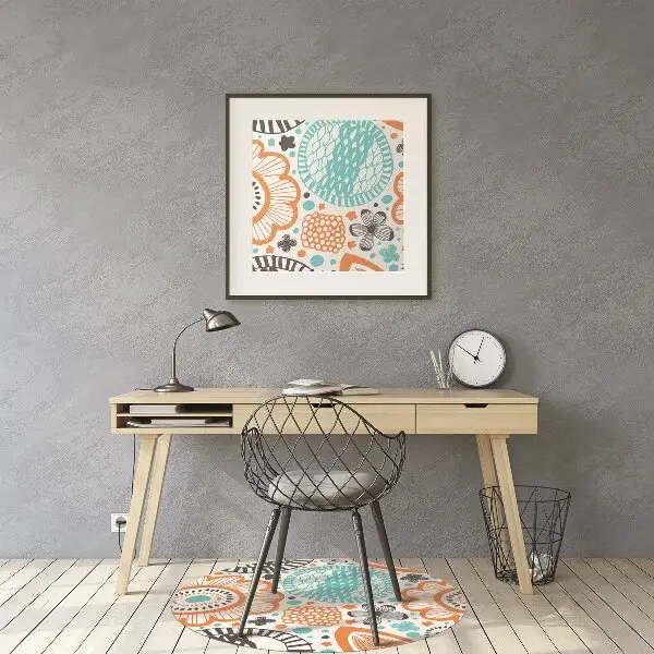 Covoras pentru protectie pardosea flori pastel