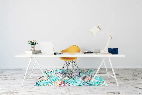 protectie podea scaun birou printuri de frunze