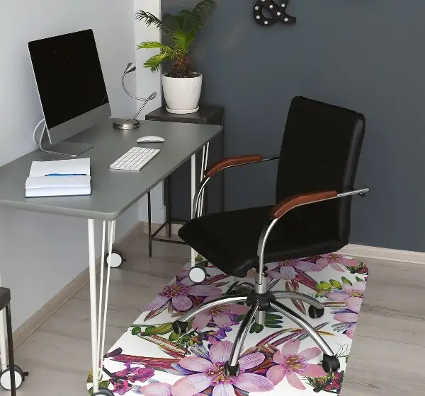 Covoras pentru protectie pardosea flori roz