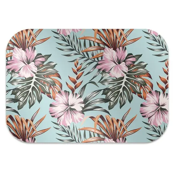 covoras protectie podea flori de hibiscus