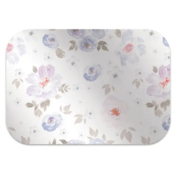 Covoras pentru protectie pardosea flori pastel