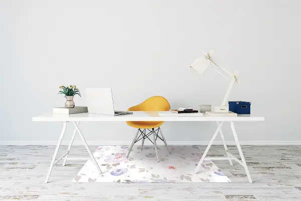 Covoras pentru protectie pardosea flori pastel