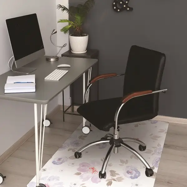 Covoras pentru protectie pardosea flori pastel