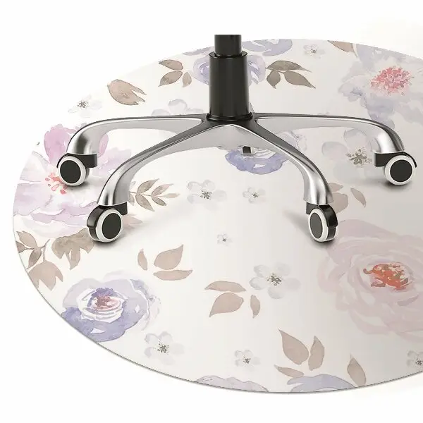 Covoras pentru protectie pardosea flori pastel