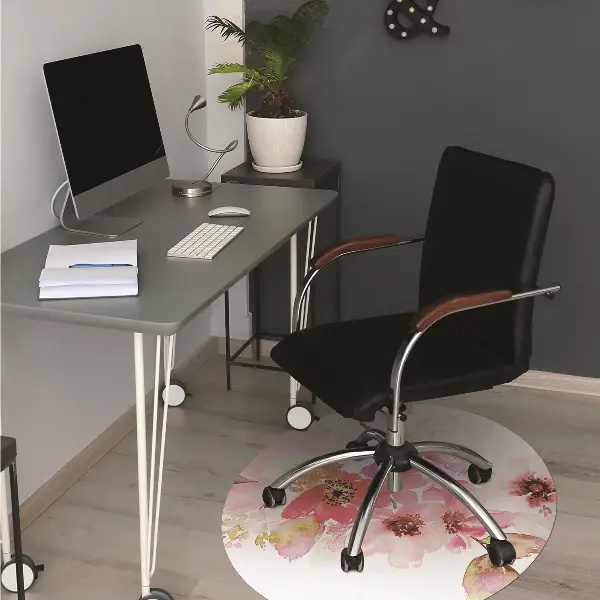 Covoras pentru protectie pardosea flori pastel
