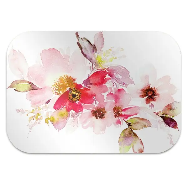 Covoras pentru protectie pardosea flori pastel