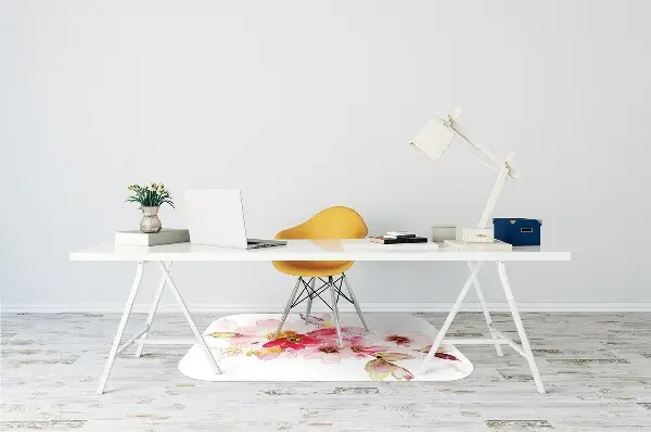Covoras pentru protectie pardosea flori pastel