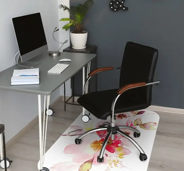 Covoras pentru protectie pardosea flori pastel