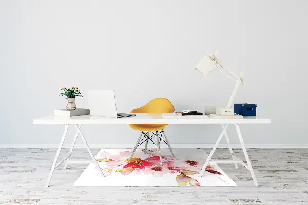Covoras pentru protectie pardosea flori pastel