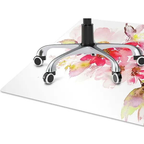Covoras pentru protectie pardosea flori pastel