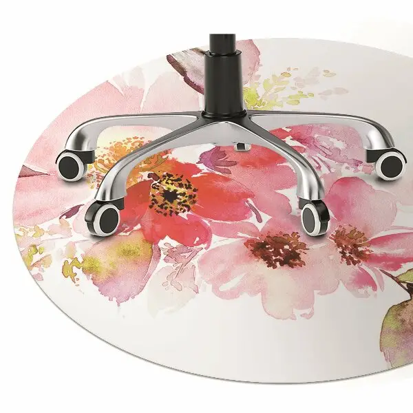 Covoras pentru protectie pardosea flori pastel